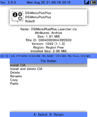install cia with homebrew launcher 3ds