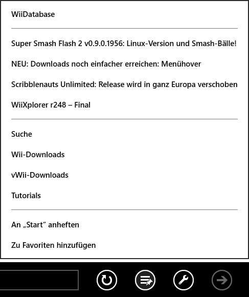 Angeheftete WiiDatabase unter Windows 8