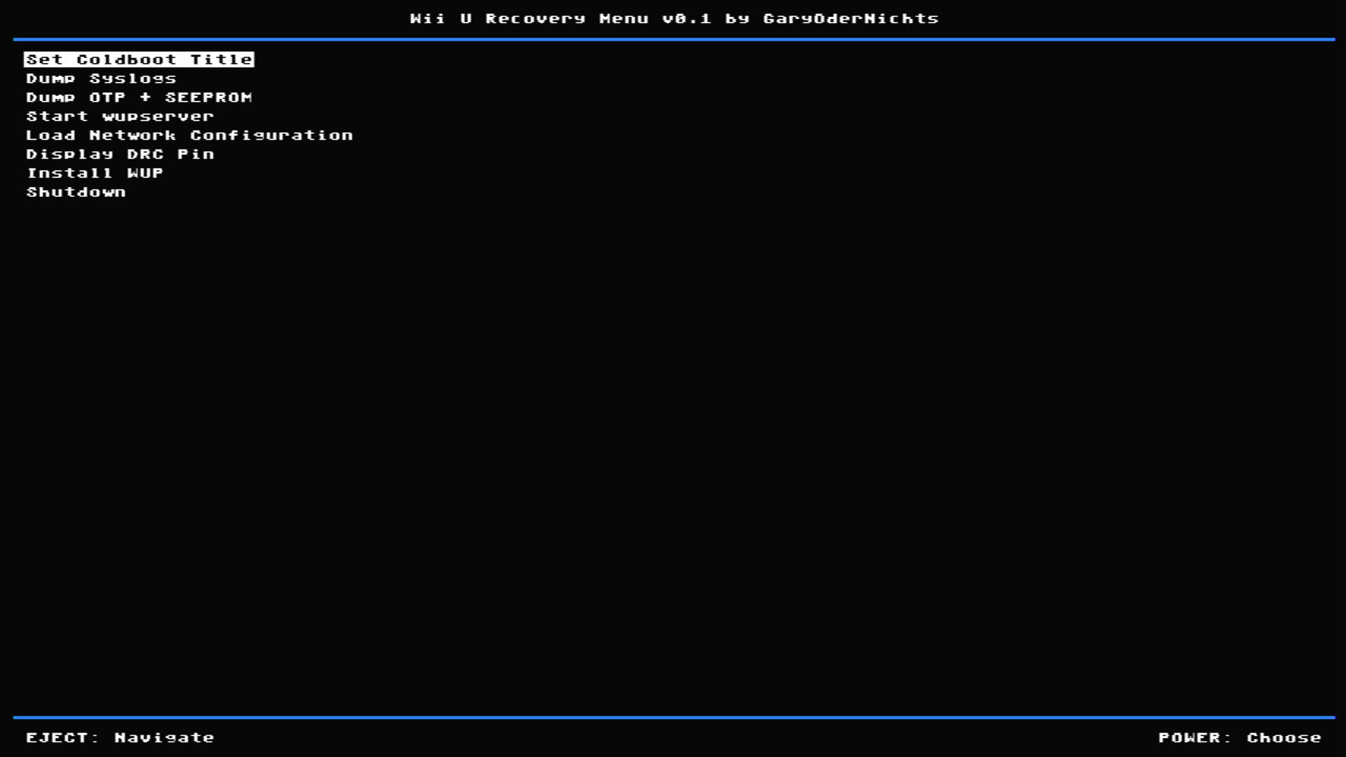 Wii U Recovery Menu Wiidatabase
