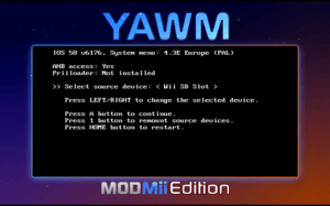 Auswahl des Gerätes in YAWMM ModMii Edition